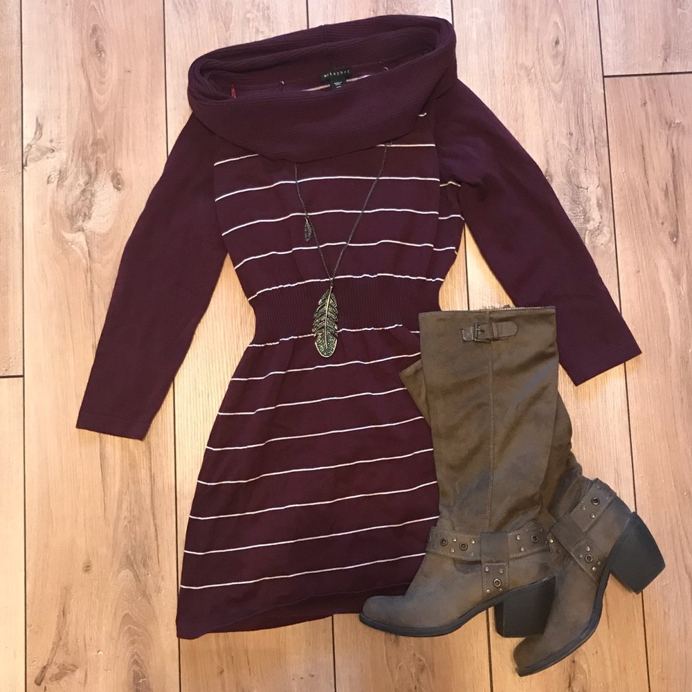 Maroon Sweater Dress